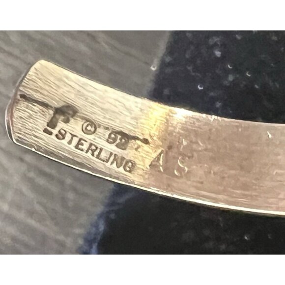 Vintage 1992 .925 Sterling Silver Carol Felley Orchid Cuff Bracelet - Picture 8 of 9